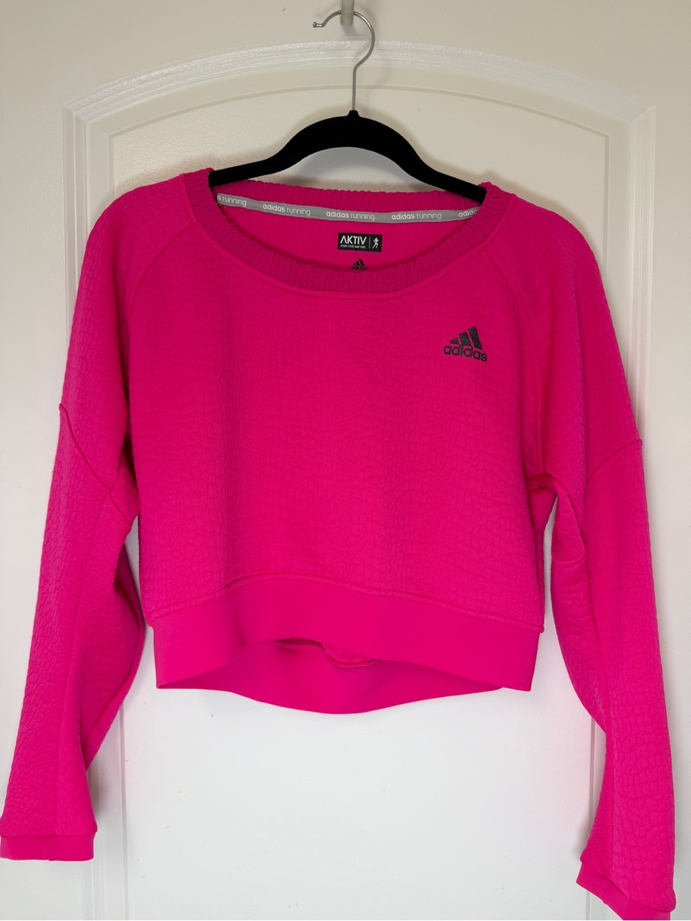 pink adidas AKTIV performance running pullover
